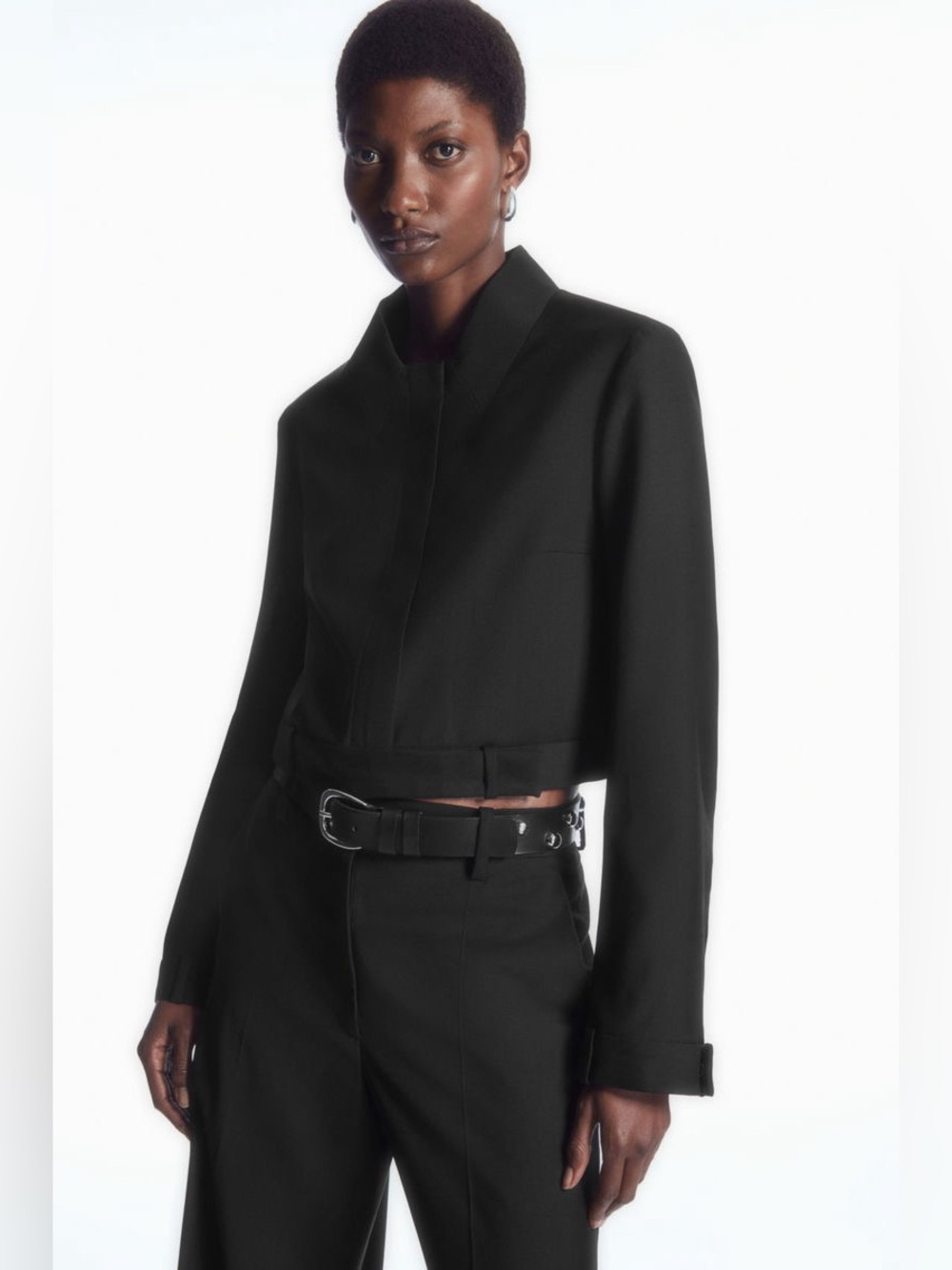 $250 COS Power-Shoulder Deconstructed Tailored Jacket